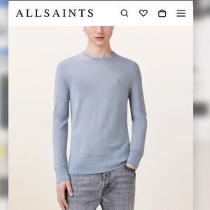 All Saints Men's Blue Sweater